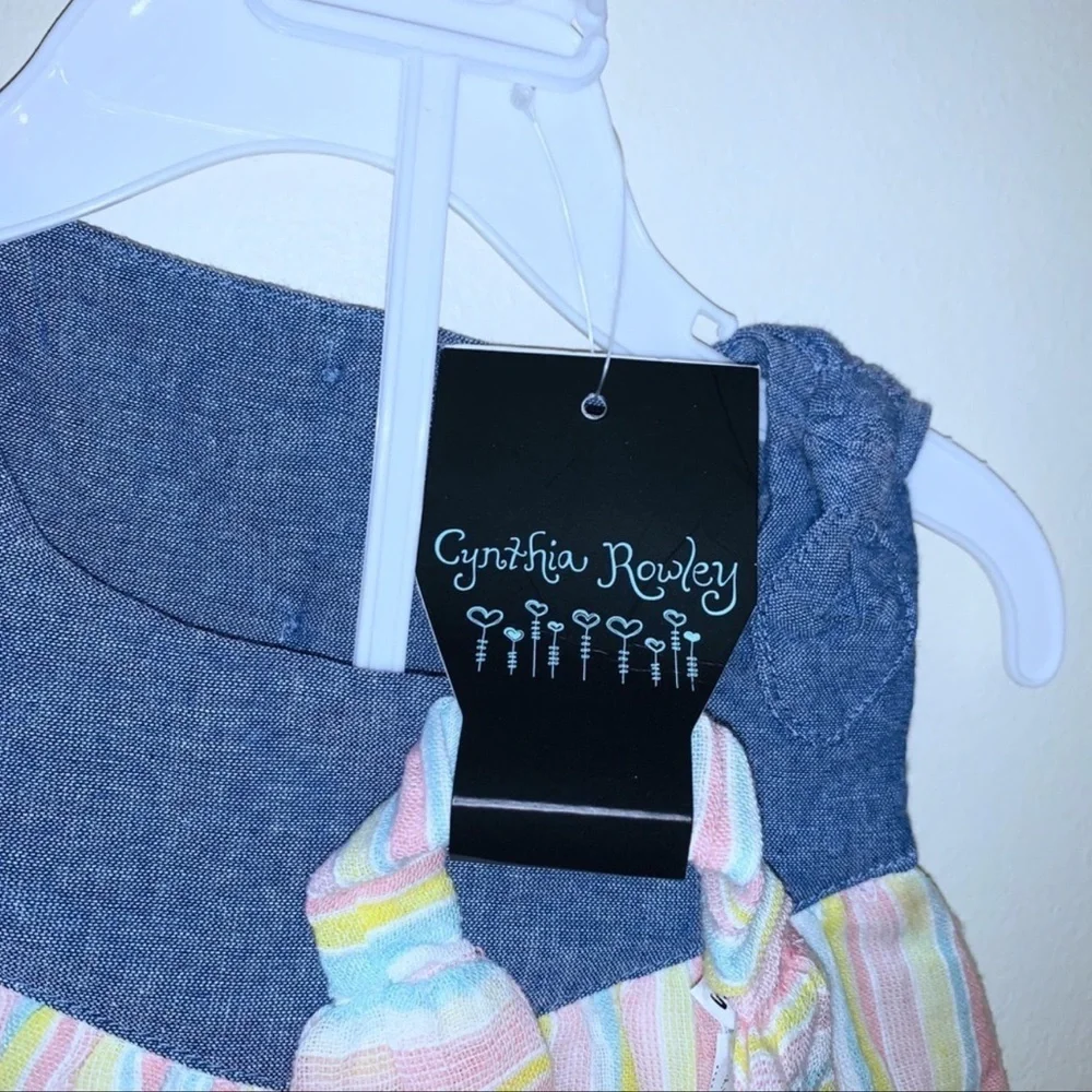NWT Cynthia Rowley Baby Striped Chambray Dress